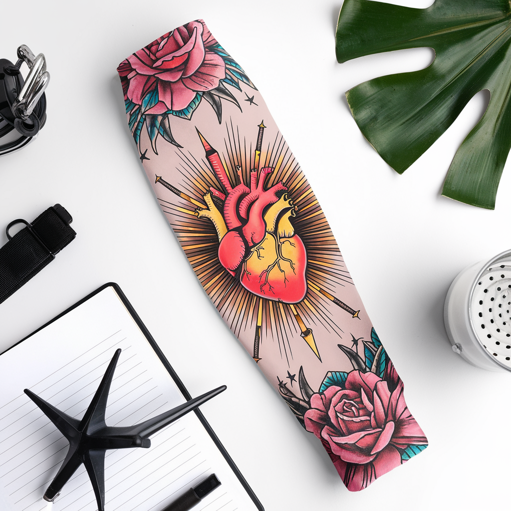 Sacred Heart traditional flash sleeve